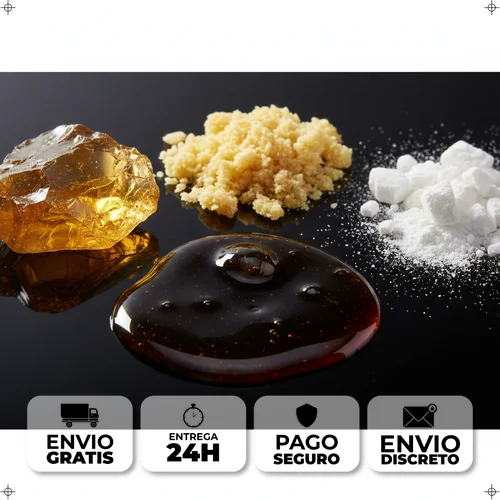 Diferentes tipos de extratos de cânhamo: shatter, crumble, resina e cristais CBD